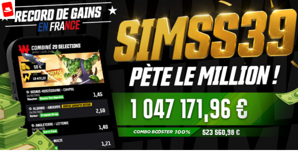 Record ! Un joueur français décroche plus d’1€ million avec un pari sportif insensé